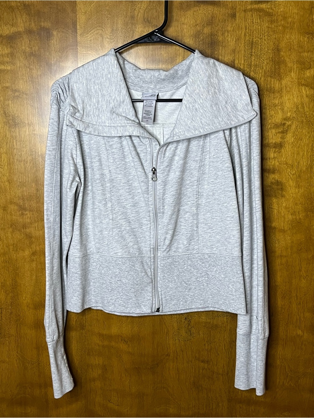 Champion Gray Full Zip Jacket Women’s Large Athletic Thumbhole Lightweight